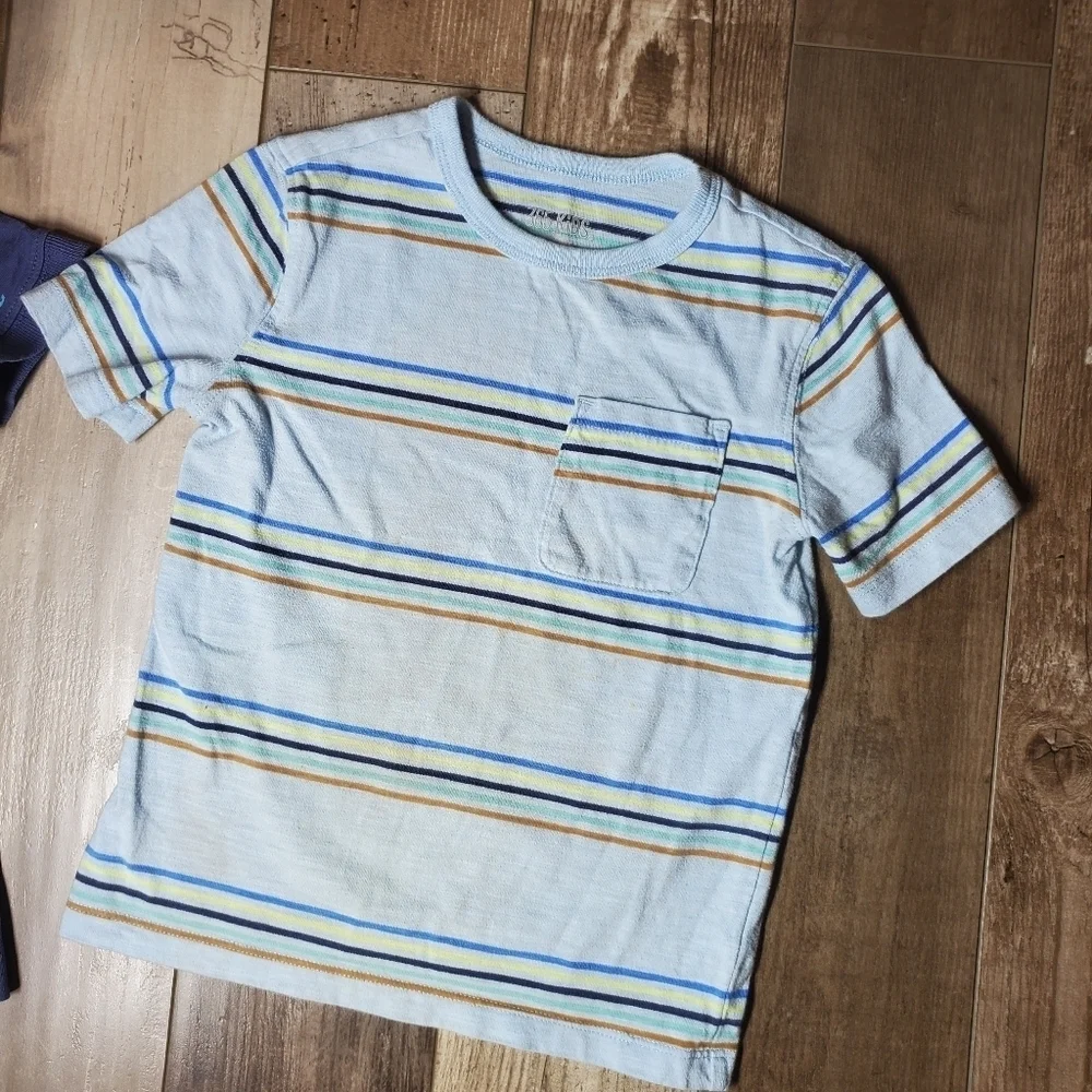 Carter's & Garanimals Boys Size 5 Casual Blue Short Sleeve Shirt Bundle EUC